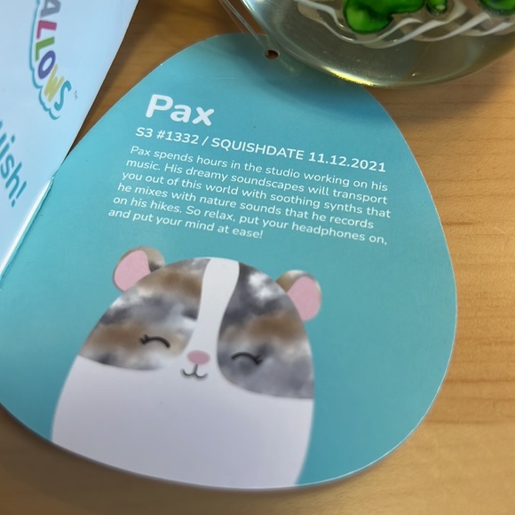 3.5" Clip Pax the Hamster NWT Squishmallows UltraSoft Stuffed Animal Toy Plush - Picture 3 of 6